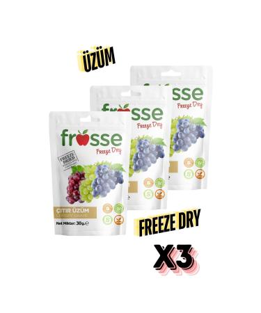 frosse Grape Crisp Freeze Dried 3 Pack Grape Chips