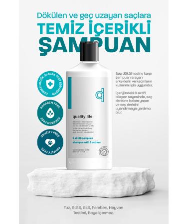 Quality Life Ql 6 Active Anti Hair Loss Shampoo Fast Hair Growth Salt-Free Sulfate-Free Biotin Keratin Collagen - Buy Online on GoSupps.com