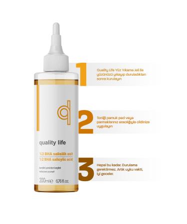 Quality Life Salicylic Acid Toner - Pore Tightener Anti-Acne Blackhead Cleaner - AHA BHA - Buy Online on GoSupps.com
