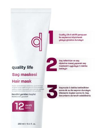 Quality Life 12 Active Hair Care Mask Moisturizing Repairing Fast Hair Growth for Burnt Damaged and Dry Hair - Buy Online on GoSupps.com