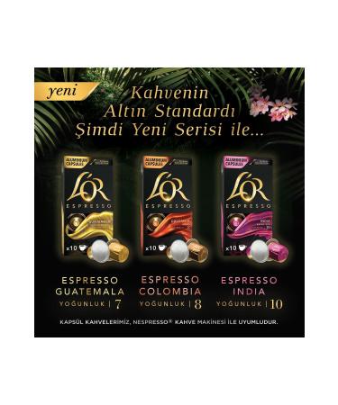 L'OR Espresso Origin Colombia Nespresso Compatible Aluminum Coffee Capsules 10 Pieces - Buy Online on GoSupps.com