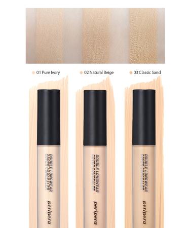 PERIPERA Lightweight All Day High Coverage Double Longwear Cover Concealer (#02 NATURAL BEIGE) - Buy Online on GoSupps.com