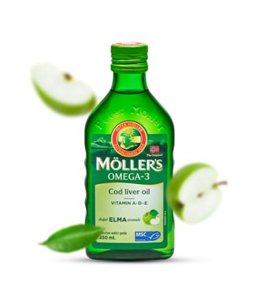 Mollers Omega 3 Natural Apple Flavored Fish Oil Syrup 250 ml