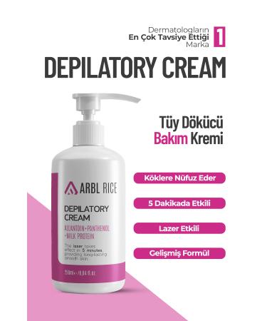 ARBLRICE Hair Removal and Hair Reducing Cream for All Skin Types with Laser Epilation Effect (SPECIAL FORMULA)
