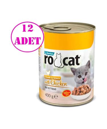 Rocat Ro Cat Kitten Canned Food with Chicken 400 GR 12 PCS