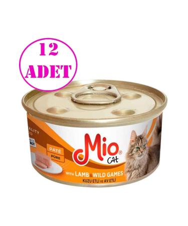 Mio Mio Lamb and Game Puree Cat Canned Food 85 Gr 12 AD