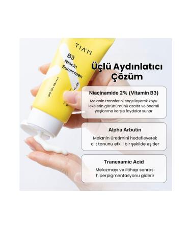 T AM B3 Niacin Sunscreen Spf50 Pa 50ml - Anti-Dark Spot Niacinamide Daily Face Sunscreen - Buy Online on GoSupps.com