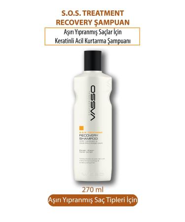 VASSO WOMEN Keratin Emergency Rescue Care Shampoo for Damaged Hair 270 ml