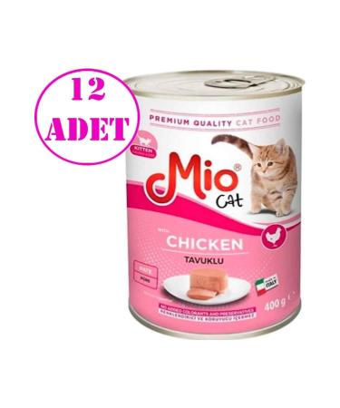 Mio Mio Kitten Canned Chicken Puree Paste 400 gr 12 Pieces
