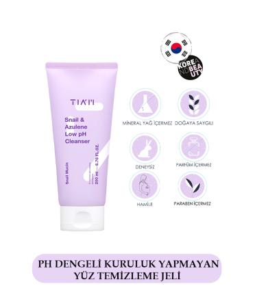 T AM Snail & Azulene Low Ph Cleanser 200 ml (KOREANDBEAUTY) - 5.5 Ph Snail Extract Cleansing Gel