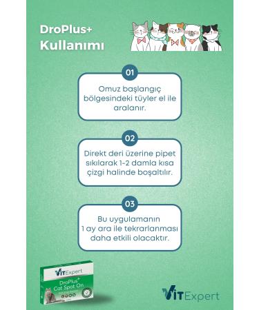 Vitexpert Droplus Cat Drop Flea External Parasite Flea Tick Herbal Drop for Skin Care (1-7 Kg) 5 Tubes - Buy Online on GoSupps.com