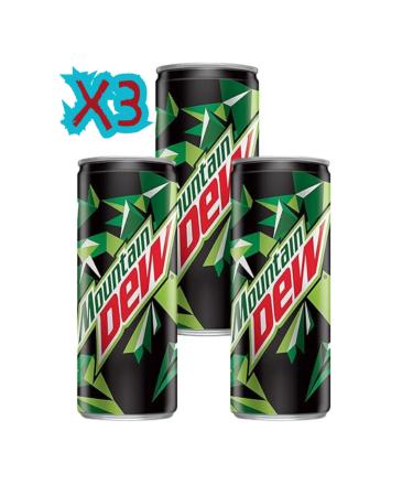 Mountain Dew soft drink can 150ml x3