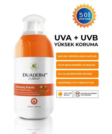 Duaderm Moisturizing Nourishing Face and Body Sunscreen 50spf (VITAMINE UVA UVB) 100ml Tube - Buy Online on GoSupps.com
