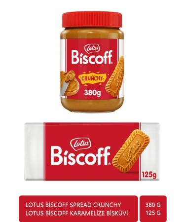 Lotus Biscoff Crunchy Spread Biscuit Cream 380 gr Biscoff Caramelized Biscuit 125 gr