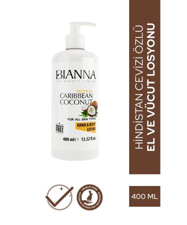 Bianna Hand and Body Lotion - Coconut Moisturizing Hand and Body Cream - 400ML