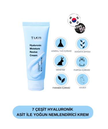 T AM Hyaluronic Moisture Revive Cream-Intensive Moisturizing Brightening 7 Complex Hyaluronic Acid Cream