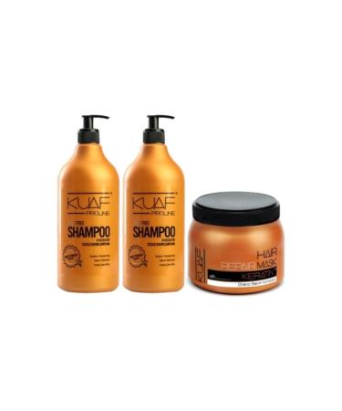 Kuaf Salt-Free Shampoo 1000 ml X 2 Keratin Mask 500 ml