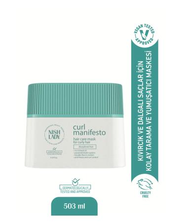 Nishlady Curl Manifesto Hair Mask 275ml - Deep Moisturizing Mask for Curly Hair