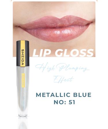 Sheida Plumping Effect Lip Gloss Lipgloss - Metallic Blue No: 51 Nourishing & Shiny Effect - Buy Online on GoSupps.com