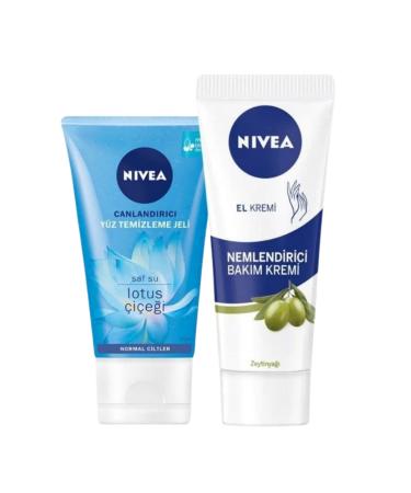 NIVEA Facial Cleansing Gel 150 ml Hand Cream 100 ml Makeover Compact Powder Gift - Buy Online on GoSupps.com