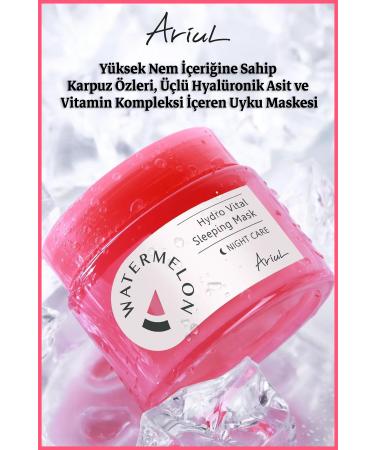 Ariul Watermelon Hydro Night Mask 80 Ml | Anti-Wrinkle Firming | Hyaluronic Acid And Vitamin - Buy Online on GoSupps.com
