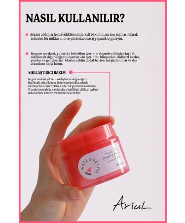 Ariul Watermelon Hydro Night Mask 80 Ml | Anti-Wrinkle Firming | Hyaluronic Acid And Vitamin - Buy Online on GoSupps.com