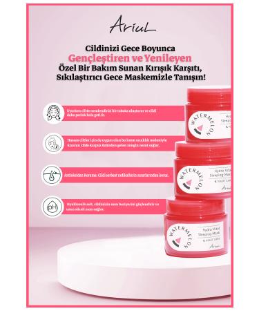 Ariul Watermelon Hydro Night Mask 80 Ml | Anti-Wrinkle Firming | Hyaluronic Acid And Vitamin - Buy Online on GoSupps.com