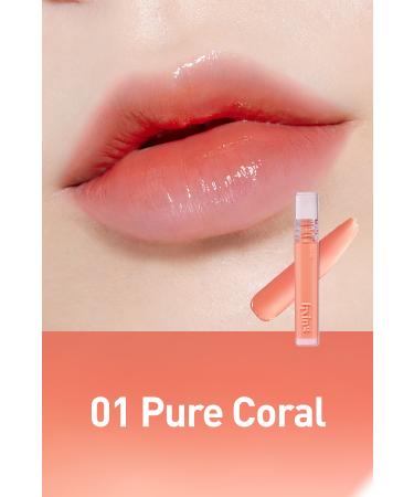 ETUDE Glow Fixing Tint /Lip Shine and Plump Long-Lasting Tint-01 Pure Coral - Buy Online on GoSupps.com
