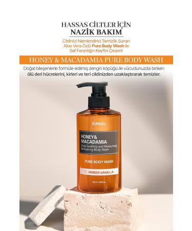 Kundal Ph Balancing and Purifying Body Wash Gel Honey&macadamia Pure Body Wash (AMBER VANILLA) - Buy Online on GoSupps.com
