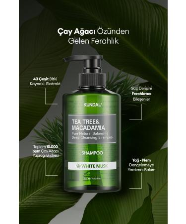 Kundal Shampoo for Problem Scalps Tea Tree & Macadamia Deep Cleansing Shampoo (WHITE MUSK) - Buy Online on GoSupps.com