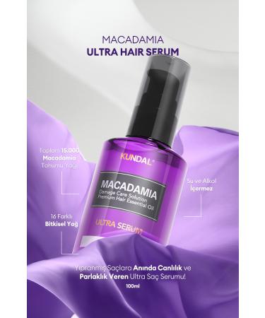 Kundal Dry and Damaged Hair Repairing Care Serum KUNDAL Macadamia Ultra Hair Serum 100ml (White Musk) - Buy Online on GoSupps.com