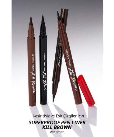 CLIO Sponge Tip Waterproof Pencil Eyeliner Superproof Pen Liner Kill Brown (02 BROWN) - Buy Online on GoSupps.com