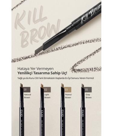 CLIO Fine Hexagonal Tip Eyebrow Pencil Kill Brow Auto Hard Brow Pencil (05 GRAY BROWN) - Buy Online on GoSupps.com