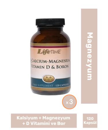 LifeTime Q-Magnesium Vitamin D & Boron 120 Capsules X 3 Pieces