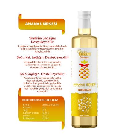 HAVRAN KOCASEYIT Pineapple Vinegar Containing Bromelain 500 ml - Buy Online on GoSupps.com