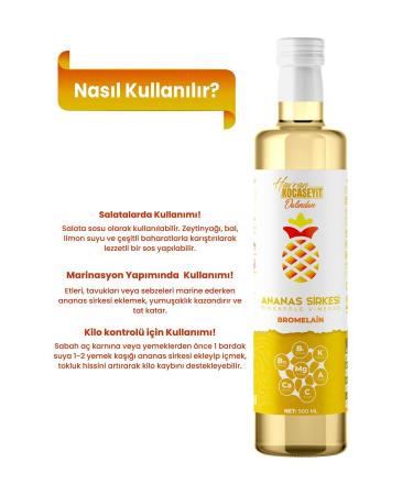 HAVRAN KOCASEYIT Pineapple Vinegar Containing Bromelain 500 ml - Buy Online on GoSupps.com