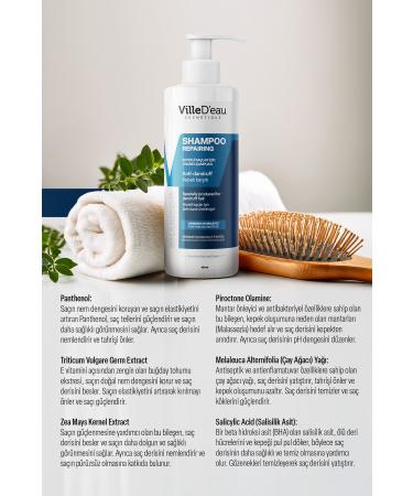 VilleD'eau 2 Pieces Repairing - Purifying and Nourishing Shampoo for Dandruff Itchy and Eczema Hair 400ml - Buy Online on GoSupps.com