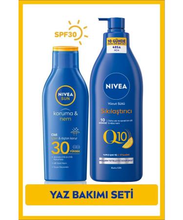 NIVEA Sun Sunscreen Moisturizing Lotion Spf30 200ml Q10 Firming Body Milk 400ml Vitamin C