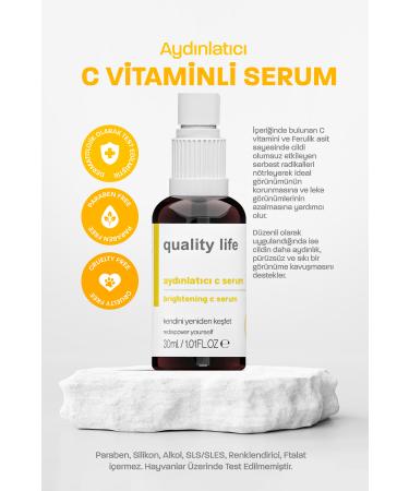 Quality Life Vitamin C Skin Serum - Face Acne Anti-Blemish Remover - Brightening Skin Tone Equalizer Serum - Buy Online on GoSupps.com