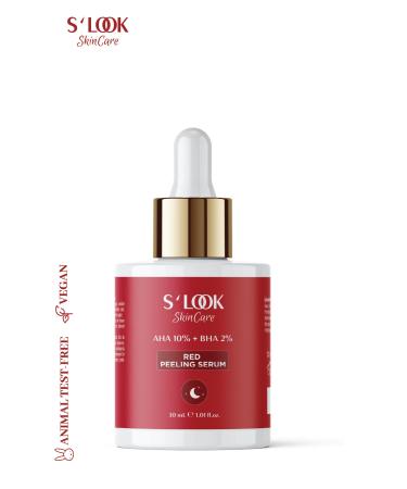 Slook Aha&Bha Revitalizing&Skin Tone Equalizing Red Peeling Skin Serum 30 Ml