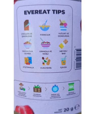 EverEat gluten free vegan dried strawberry fruit strawberries freeze dried 20 gr - Buy Online on GoSupps.com