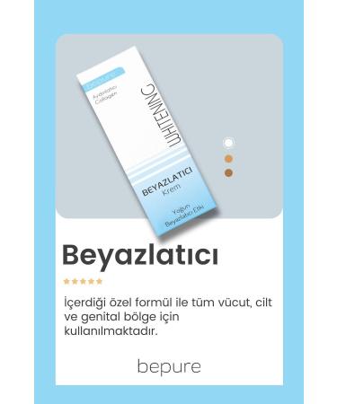Bepure Whitening Cream Anti-Stain and Darkening Cream for Face Body and Genital Area Whitening 100 ml - Buy Online on GoSupps.com