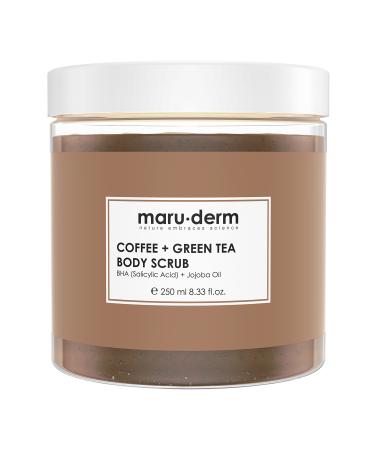 Maru.Derm Body Scrub | Coffee + Green Tea Body Peeling | BHA + Jojoba Oil 250 ML