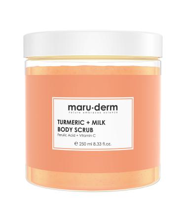 Maru.Derm Body Scrub | Turmeric + Milk Body Peeling | Vitamin C + Ferulic Acid 250 ML