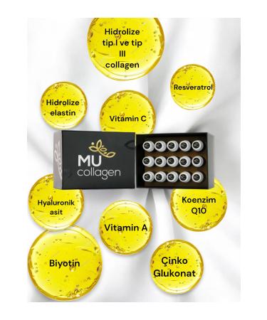 MUCollagen Supporting Your Skin Health Mu Collagen Hydrolyzed Type I Type III Collagen Elastin 30 ml X 15 Bottles - Buy Online on GoSupps.com