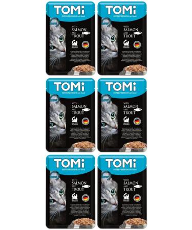 Tomi Pouch Adult Cat Canned Food with Salmon and Trout 100gr - 6 Pieces