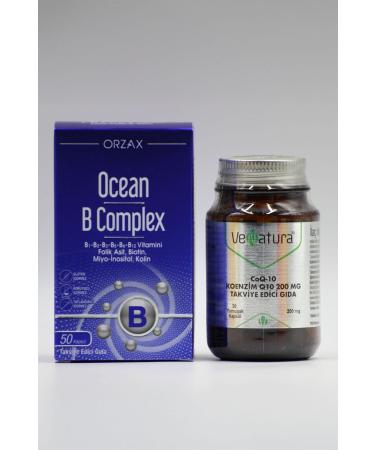 Ocean B Complex 50 Capsules Venatura Coenzyme Q10 30 Capsules Set for Vigorous Weakness