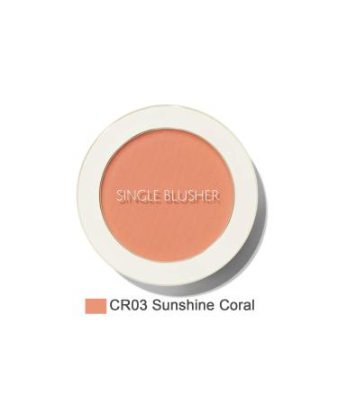 The Saem Sebum Controlling Single Powder Blush - Saemmul Single Blusher- Sunshine Coral