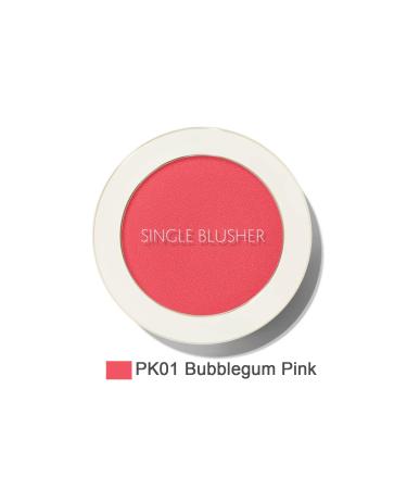 The Saem Sebum Controlling Single Powder Blush - Saemmul Single Blusher - Bubblegum Pink
