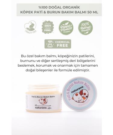 Naturana 0 Natural Organic Dog Paw & Nose Care Repair Protection Balm 50 ml Moisturizing Soothing Cream